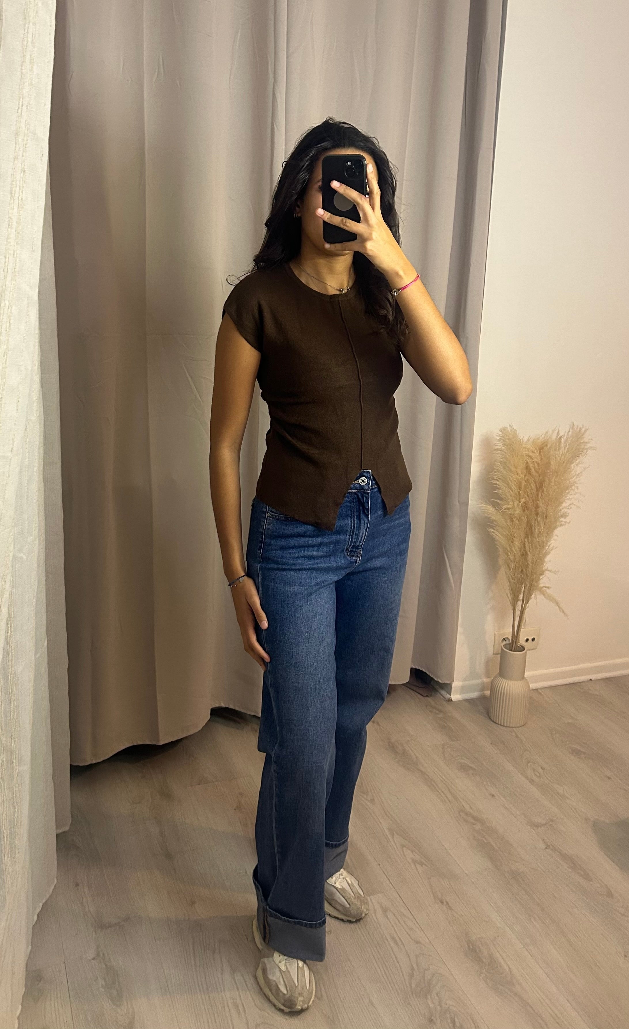 Pull fin cintré Marron