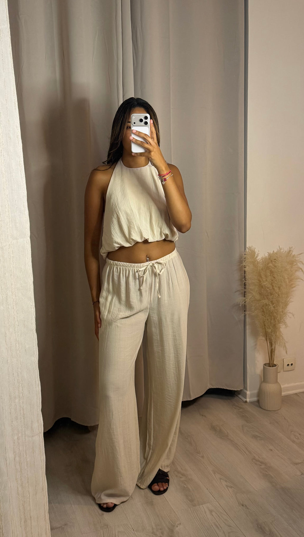 Ensemble pantalon Emna beige