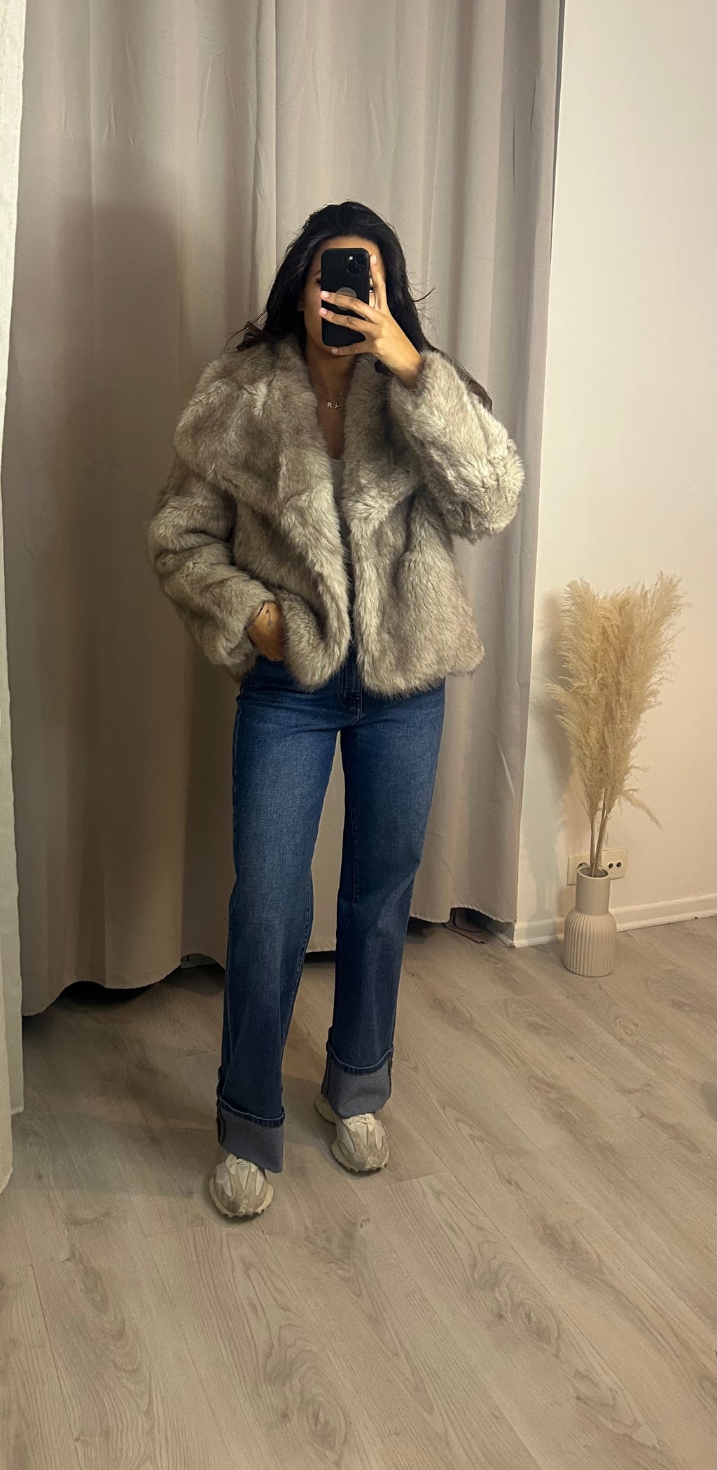 Veste fourrure Beige