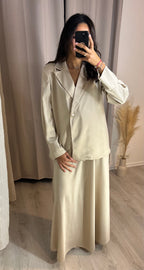 Ensemble jupe satin beige
