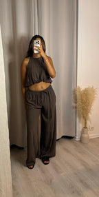 Ensemble pantalon Emna marron