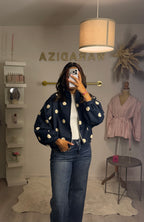 Veste à pois Marine