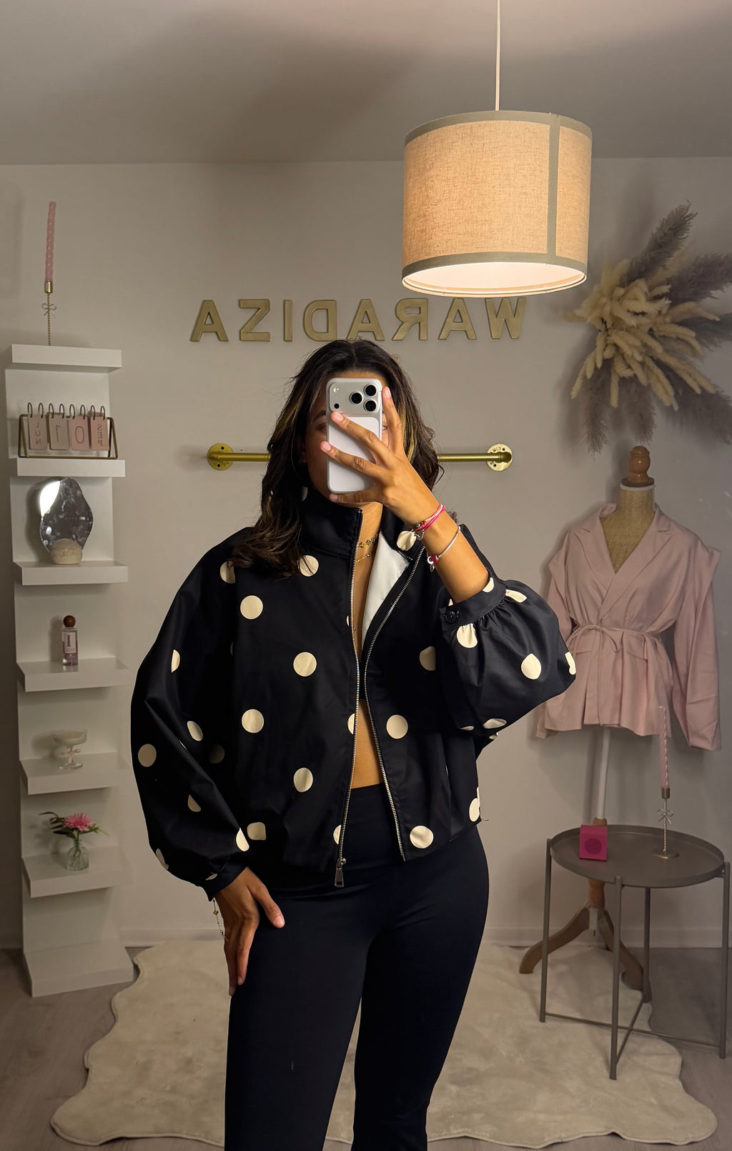 Veste à pois Noir