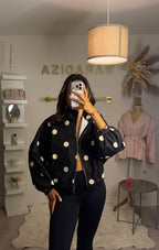 Veste à pois Noir