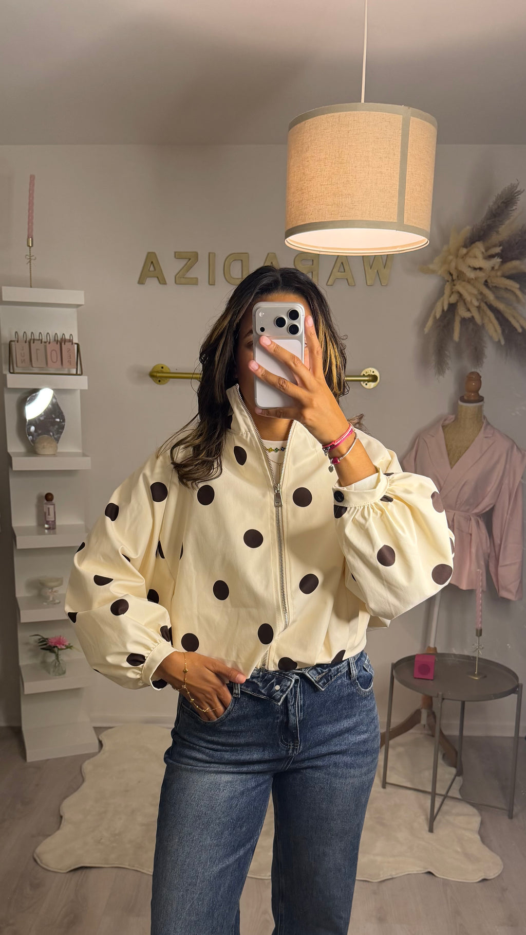 Veste à pois Ecru