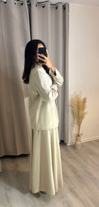 Ensemble jupe satin beige