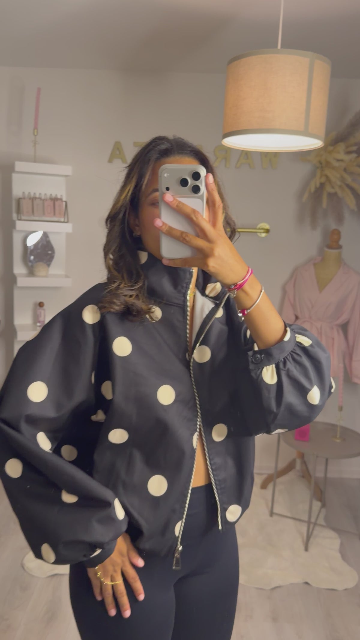Veste à pois Noir
