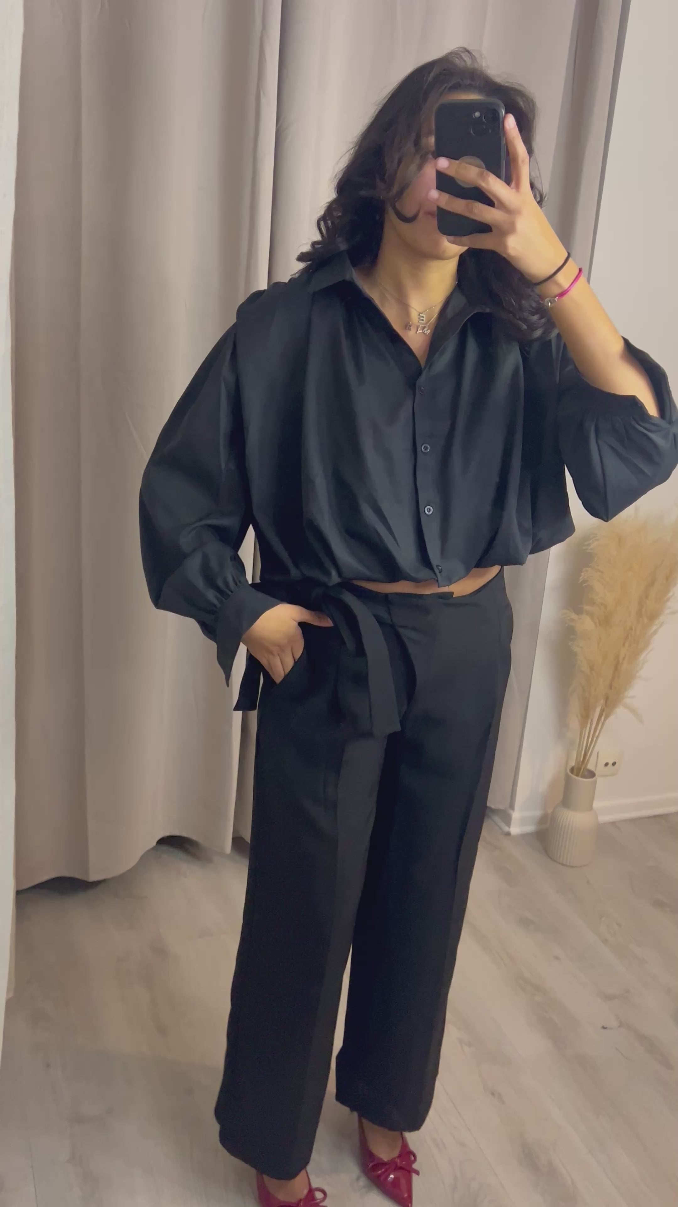 Chemise bouffante Noir