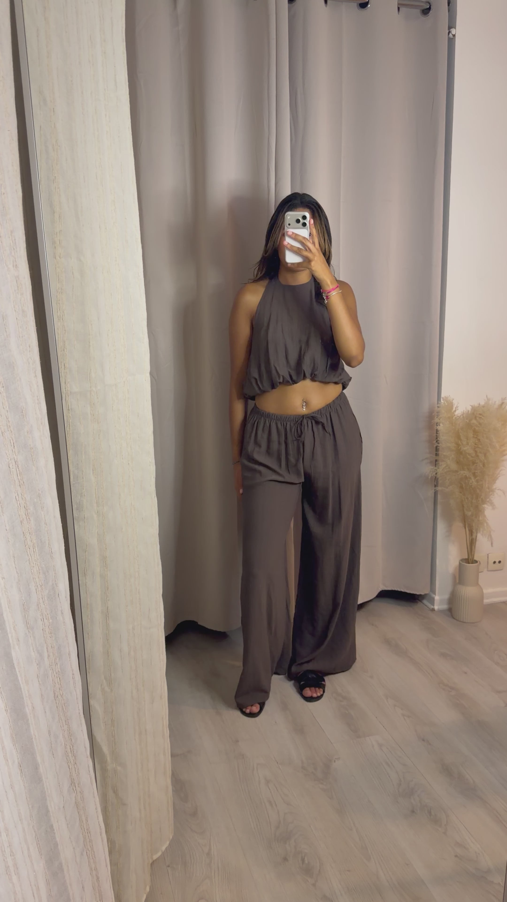 Ensemble pantalon Emna marron