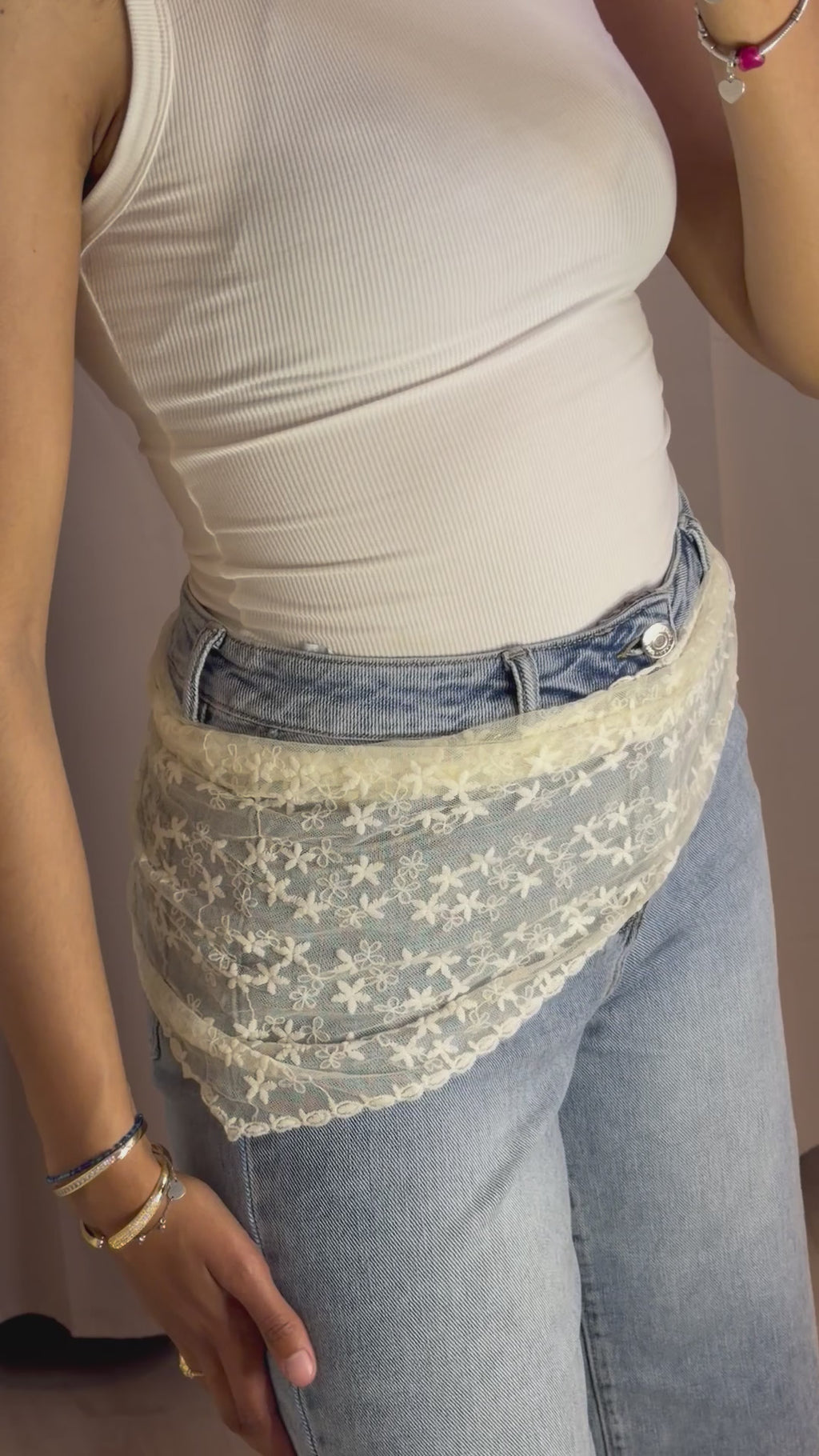 Foulard dentelle Ecru