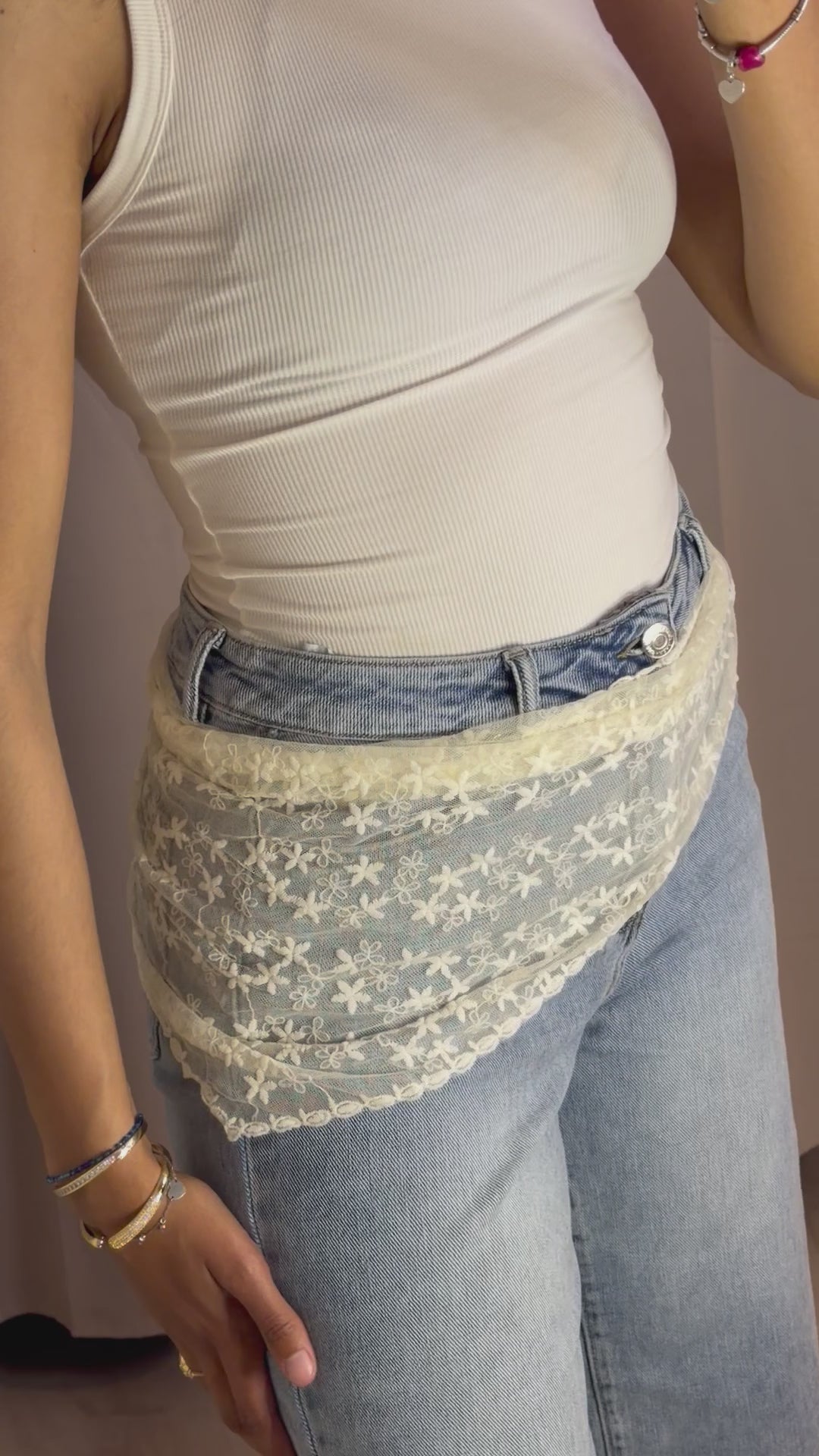 Foulard dentelle Ecru